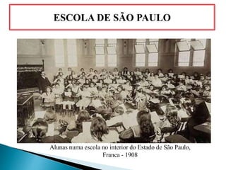 ESCOLA DE SÃO PAULO
Alunas numa escola no interior do Estado de São Paulo,
Franca - 1908
 