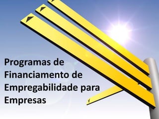 Programas de
Financiamento de
Empregabilidade para
Empresas
 