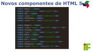 Novos componentes de HTML 5
 