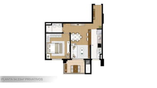 PLANTA 54,53m² PRIVATIVOS
 