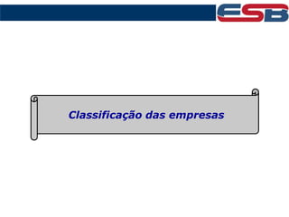 Classificação das empresas
 