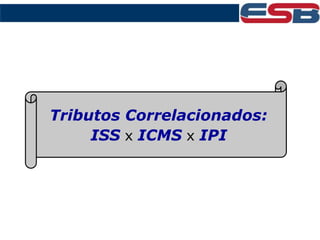 Tributos Correlacionados:
ISS x ICMS x IPI
 