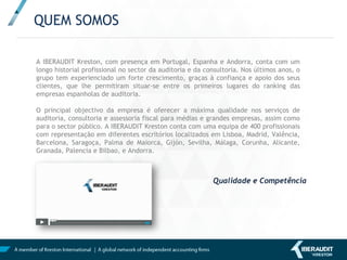 VALORES
Capacidade Profissional
Capacidade profissional para informar, assessorar
e apoiar os nossos clientes em todos os
diferentes setores de actividade económica.
Experiência
Contamos com um avalizado prestigio profissional
reforçado pela aplicação de um sistema de
formação profissional continua.
Tratamento personalizado
Tratamento Personalizado
Oferecemos um tratamento especialmente
personalizado a cada cliente e uma assistência
permanente durante o desenrolar de cada
trabalho.
Capacidade de adaptação
A Nossa estrutura organizativa permite-nos uma
grande capacidade de adaptação a diferentes
contornos empresariais, em função das
necessidades concretas de cada cliente.
MEMBROS DE VÁRIOS ORGANISMOS
ASOCIACIÓN DE PERITOS
COLABORADORESCON LA
ADMINISTRACIÓN DE JUSTICIA
Portugal
Espanha
 