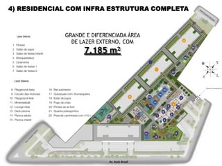 4) RESIDENCIAL COM INFRA ESTRUTURA COMPLETA



             GRANDE E DIFERENCIADA ÁREA
               DE LAZER EXTERNO, COM
                   7.185 m²




                            Av. Assis Brasil
 