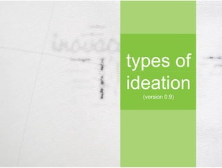types of
ideation
( ersion 0 9)(version 0.9)
 