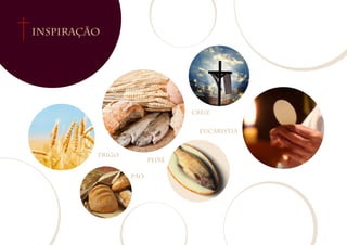 Inspiração
Trigo
Pão
Cruz
Eucaristia
Peixe
 