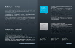 Testemunhos clientes                                                                                                                                    // Concebemos, implementamos, auditamos ou melhoramos o seu
                                                                                                                                                           sistema de HACCP.
                                                                                                                                                        // No decorrer de centenas de horas de formação na área de
                                                                                                                                                           segurança alimentar identificamos regularmente ineficiências e
“Recomendo vivamente este processo a todos os que como nós, querem contratar os melhores recursos
                                                                                                                                                           riscos nos sistemas de HACCP.
 humanos de forma a conseguir níveis de desempenho superiores e diferenciados...” Produto - Assessment
                                                                                                                                                        // Assegure qualidade, imagem e controlo de custo através da
Center - recrutamento e selecção - Hotéis Real
                                                                                                                                                           redução de desperdícios.
                                                                                                                                                        // Enviamos orçamento após diagnóstico das operações do circuito
“A Colaboração do INESP foi fundamental na persecução do objectivo de uniformizar os
                                                                                                                                                           alimentar (dimensão do hotel/restaurante; nº e tipologia de
 procedimentos dos hotéis do Grupo...” Produto – Train the Trainer - TdHotels
                                                                                                                                                           fornecedores, etc.).
                                                                                                                                                        // A nossa unidade de segurança alimentar conta com consultores
“A actuação do INESP tem-se pautado por uma actividade pedagógica com formadores de qualidade,
                                                                                                                                                           e técnicos especialistas em segurança alimentar na indústria
 que têm reforçado as competências dos nossos colaboradores, e por um acompanhamento de
                                                                                                                                                           hoteleira e restauração.
 estreita proximidade por parte dos seus técnicos de formação...” Produto - Outsourcing de Departamento
 Formação - Hotéis Vila Galé


“O INESP é o nosso parceiro de confiança para proporcionar Qualidade e Rigor na Formação
                                                                                                                                                        // Concebemos ou renovamos o seu website.
 prestada aos nossos colaboradores...” Produto – Plano de Formação - Sheraton Algarve
                                                                                                                                                        // Consultores especialistas em usabilidade, tornamos a experiência
                                                                                                                                                           do seu cliente simples, agradável e sobretudo eficaz.
                                                                                                                                                        // Optimização para SEO (search engine optimization), apareça
                                                                                                                                                           nos primeiros resultados dos motores de busca.
                                                                                                                                                        // Colocamos motor de reservas no seu site – representantes da
 Testemunhos formandos                                                                                                                                     solução Aloja para Portugal
                                                                                                                                                        // Solução de website sem investimento inicial (apenas
                                                                                                                                                           percentagem de reservas) ou investimento inicial e percentagem
 “Programa de formação muito actual...” – Revenue Management                                                                                               menor por cada reserva.
 “Simulações de atendimento e gestão de reclamações foram essenciais...” - Atendimento de Excelência
 “Valeu a aposta na formação por profissionais de hotelaria...” – E-commerce
 “Reflexão muito prática das estratégias de liderança, muito bom...” - Liderança
                                                                                                                Escritórios Lisboa                        Escritórios Albufeira             Escritórios Funchal
 “Exercícios originais e bem preparados… simulação de situações de venda são mais-valia...” - Vendas
                                                                                                                Rua Major Caldas Xavier, 45 - 2º Dto.     Quinta da Bolota, Lote 4A         Avenida do Infante, 6
 “Fantástico...” - Marketing e Vendas                                                                           2675 - 313 Odivelas                       Vale de Santa Maria | Albufeira   9000-015 Funchal
 “Adorei as sessões... novas formas de abordagem que já apliquei no meu dia-a-dia. Parabéns...” - Modulo F&B    Telefone: 219 348 443                     Telefone: 289 580 530             Telefone: 291 201 770
                                                                                                                Fax: 219 348 449                          Fax: 289 580 539                  Fax: 291 201 779
 “Formação prática... parabéns ao Inesp pela escolha do formador...” – Gestão Estratégica e Gestão Financeira
                                                                                                                inesp@inesp.pt                            catarinagrine@inesp.pt            inesp@inesp.pt



                                                       Conheça mais testemunhos em www.inesp.pt                                                                                                               www.inesp.pt
 