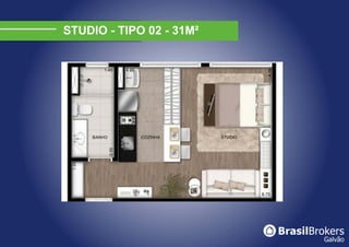 STUDIO - TIPO 02 - 31M²
 