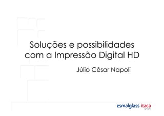Soluções e possibilidades
com a Impressão Digital HD
           Júlio César Napoli
 