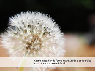 Como trabalhar de forma estruturada e estratégica
com os seus stakeholders?

                                         Photo: flickr.com/stoner1
 