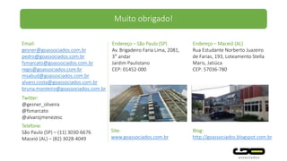 A GO Associados tem orgulho de apoiar o Projeto Quixote...
O Projeto Quixote é uma OSCIP sem fins lucrativos que atua na missão de transformar a história de crianças,
jovens e famílias em complexas situações de risco, através do atendimento clínico, pedagógico e social
integrados, gerando e disseminando conhecimento.
Associação de Apoio Ao Projeto Quixote
Av. Eng. Luís Gomes Cardim Sangirardi, 789 - Vila Mariana, São Paulo/SP – CEP: 04112-080, Brasil
Telefone: +55 11 5083-0449 | +55 11 5572-8433
Participe do Programa Amigos do Quixote: parcerias@projetoquixote.org.br
 