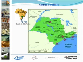 BRASIL Estado de  São Paulo  Atlantic Ocean Centros e Unidades 