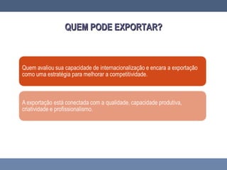 QUEM PODE EXPORTAR?QUEM PODE EXPORTAR?
 