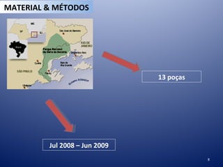 MATERIAL & MÉTODOS 13 poças Jul 2008 – Jun 2009 