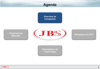 Agenda


               Overview da
               Companhia




Panorama de
                                Destaques do 2T10
  Mercado




              Expectativas de
               Curto Prazo




                                                    3
 