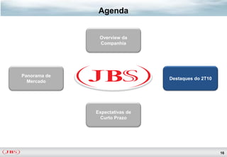 Agenda


               Overview da
               Companhia




Panorama de
                                Destaques do 2T10
  Mercado




              Expectativas de
               Curto Prazo




                                                    16
 