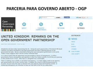 PARCERIA PARA GOVERNO ABERTO - OGP
 