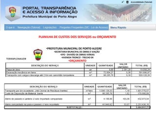 PLANILHA DE CUSTOS DOS SERVIÇOS ou ORÇAMENTO
•PREFEITURA MUNICIPAL DE PORTO ALEGRE
•SECRETARIA MUNICIPAL DE OBRAS E VIAÇÃO
•EPO - DIVISÃO DE OBRAS VIÁRIAS
•AVENIDA TRONCO - TRECHO 04
•ORÇAMENTO
 