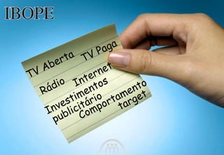 TV Aberta TV Paga Rádio Internet Investimentos publicitário Comportamento target 