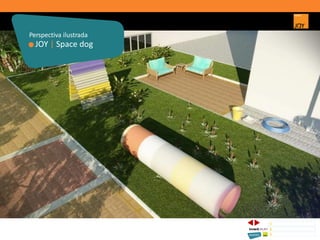 JOY | Space dog
Perspectiva ilustrada
1 CONCEITO JOY/ IMPLANTAÇÃO
2 PERSPECTIVAS ILUSTRADAS
3 PLANTAS
Memorial de Incorporação registrado sob o R.2 da matrícula 207.236, em 30/09/2010, em processo de retificação junto ao Cartório de Registro de Imóveis da 1ª Circunscrição de Goiânia, Goiás. As unidades
somente serão comercializadas após tal retificação. *Os materiais, equipamentos, cores e vegetações do projeto de paisagismo e das áreas comuns poderão sofrer pequenas alterações em função da
disponibilidade do mercado. MATERIAL PROVISÓRIO DE USO INTERNO DO CORRETOR.
 