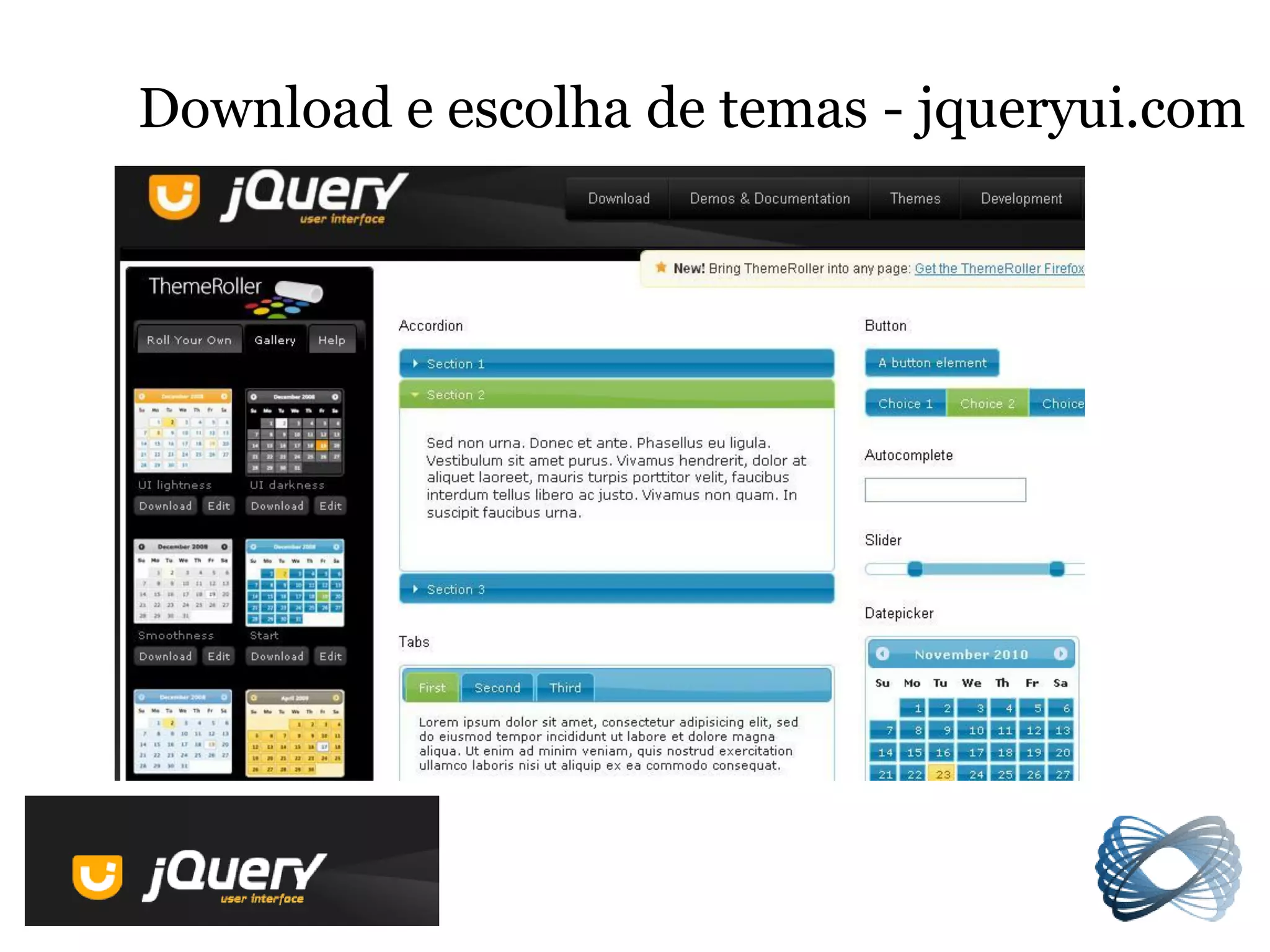 Download e escolha de temas - jqueryui.com
 
