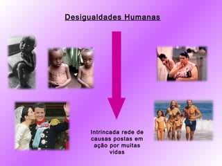 Desigualdades Humanas




     Intrincada rede de
     causas postas em
      ação por muitas
            vidas
 
