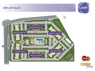 IMPLANTAÇÃO
Bloco 01 - Beija-Flor
Bloco 02 – Bem-te-vi
Bloco 03 – Canário
Bloco 04 – Cardial
Bloco 05 – Rouxinol
Bloco 06 – Sabiá
 
