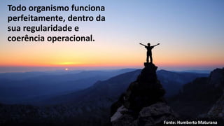 Todo organismo funciona
perfeitamente, dentro da
sua regularidade e
coerência operacional.
Fonte: Humberto Maturana
 