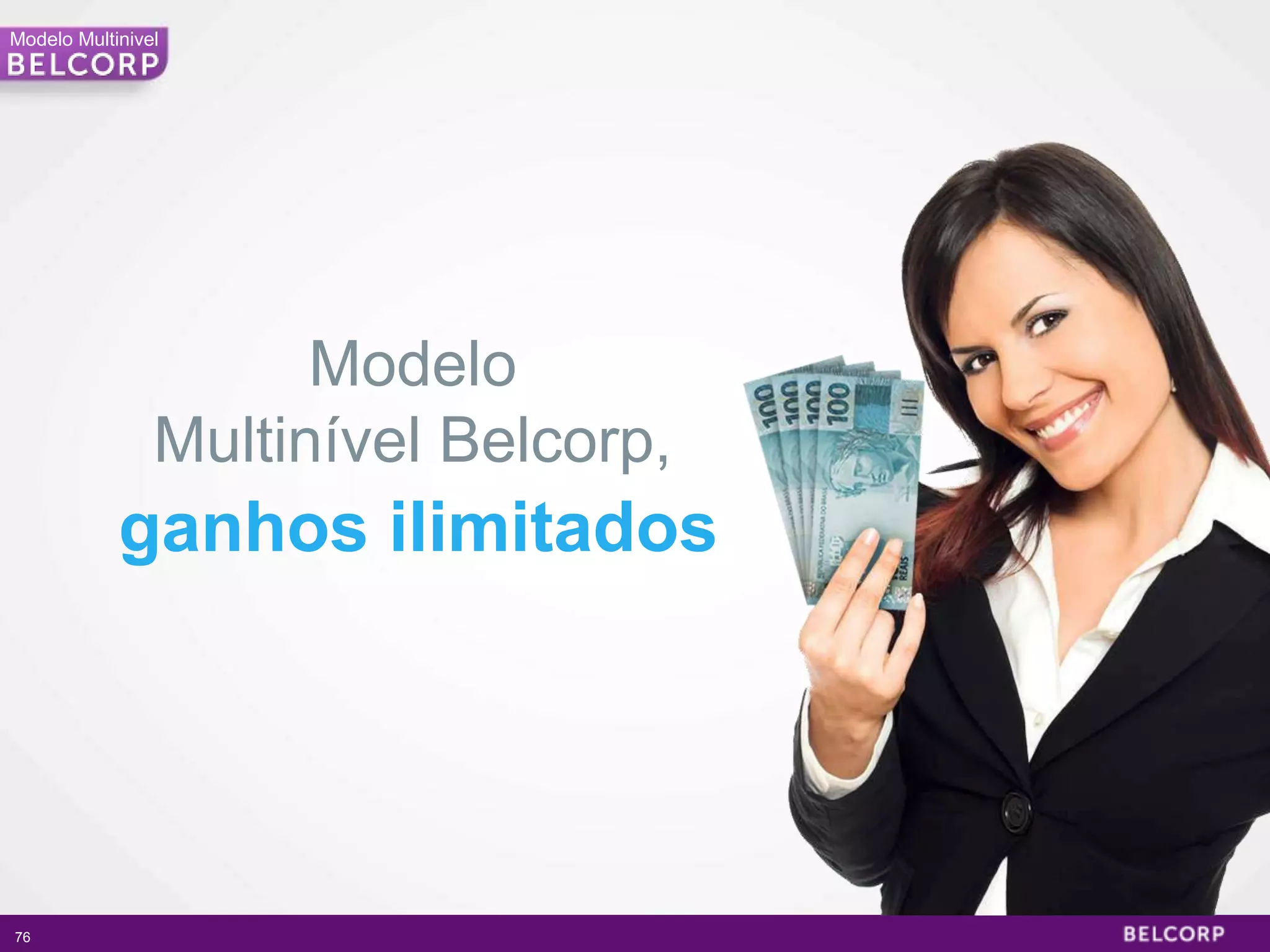 Modelo Multinivel




                      Modelo
                Multinível Belcorp,
            ganhos ilimitados




76                                    76
 