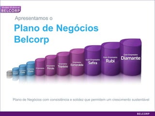 Apresentamos o Plano de NegóciosBelcorpPlano de Negócioscomconsistência e solidez que permitemumcrescimentosustentável