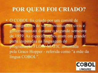 Apresentação linguagem cobol | PPTX