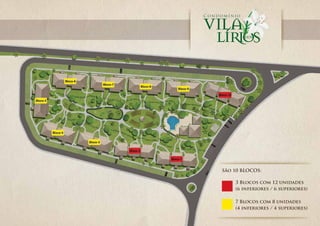 São 10 BLOCOS:

    3 Blocos com 12 unidades
    (6 inferiores / 6 superiores)

    7 Blocos com 8 unidades
    (4 inferiores / 4 superiores)
 