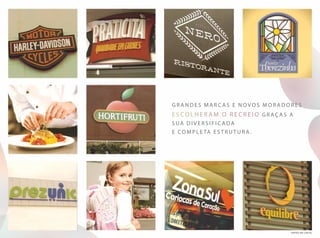 G randes marcas e novos moradores
escol h eram o R ecreio graç as a
sua diversificada
e completa estrutura.
FOTOS DO LOCAL
 