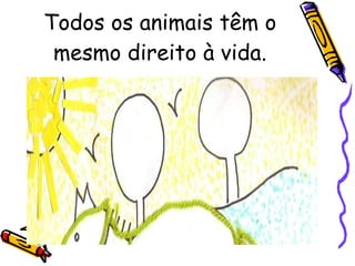 Todos os animais têm o mesmo direito à vida. 