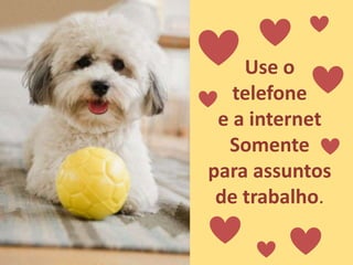 Use o telefonee a internetSomentepara assuntosde trabalho.