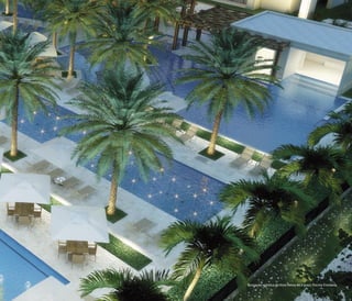 Ilustração artística da Vista Aérea do Espaço Piscina Estrelada
 