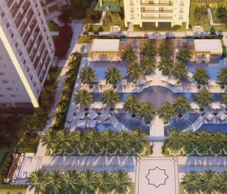 Ilustração artística da Vista Aérea do Lazer
 