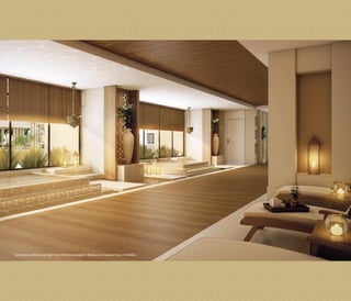 Ilustração artística do Salão de Jogos JuvenilIlustração artística do Spa (com Hidromassagem, Repouso e Saunas Seca e Úmida)
 