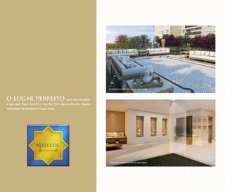 O LUGAR PERFEITO para você escolher
o que quer fazer durante o seu dia. E se sua escolha for relaxar,
você acaba de encontrar o lugar ideal.
Ilustração artística do Lounge Bem-estar
Ilustração artística da Sala de Massagem
 