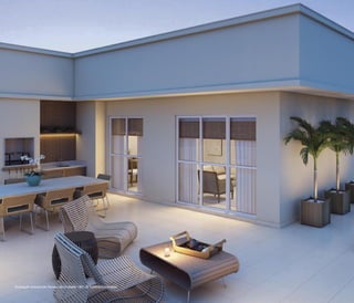 Ilustração artística do Terraço da Unidade 1801 do Edifício Esmeralda
 