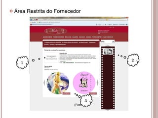 Área Restrita do Fornecedor (Foto 1) 2 3 1 