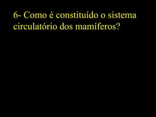 6- Como é constituído o sistema
circulatório dos mamíferos?
 