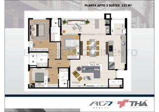 PLANTA APTO 3 SUÍTES 132 M²

 
