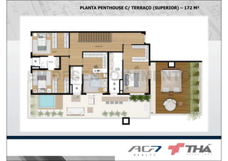 PLANTA PENTHOUSE C/ TERRAÇO (SUPERIOR) – 172 M²
 