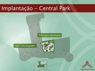 Implantação - Central Park



                           Trilha para caminhadas



     Estar com pergolado
 