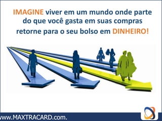 IMAGINE viver em um mundo onde parte
   do que você gasta em suas compras
 retorne para o seu bolso em DINHEIRO!
 