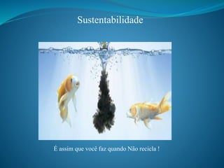 Sustentabilidade
É assim que você faz quando Não recicla !
 