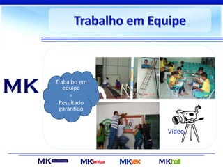 Trabalho em Equipe
Trabalho em
equipe
=
Resultado
garantido
Vídeo
 
