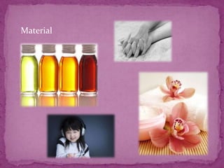 Como fazer:Podemos utilizar movimentos de deslizamento com os dedos ou com a palma das mãos para aliviar as dores que surgirem na área lombar e na ciática.Para relaxar os músculos da região superior, pode ser feito manobras de deslizamento com os polegares e amassamento.As mesmas manobras servem para as panturrilhas, que estão suscetíveis a câimbras, devido a hiperextençãofeita para contrabalancear o peso na parte da frente e a fadiga muscular ocorrida pelo aumento de peso.