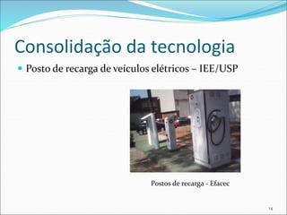 Consolidação da tecnologia
 Posto de recarga de veículos elétricos – IEE/USP
14
Postos de recarga - Efacec
 